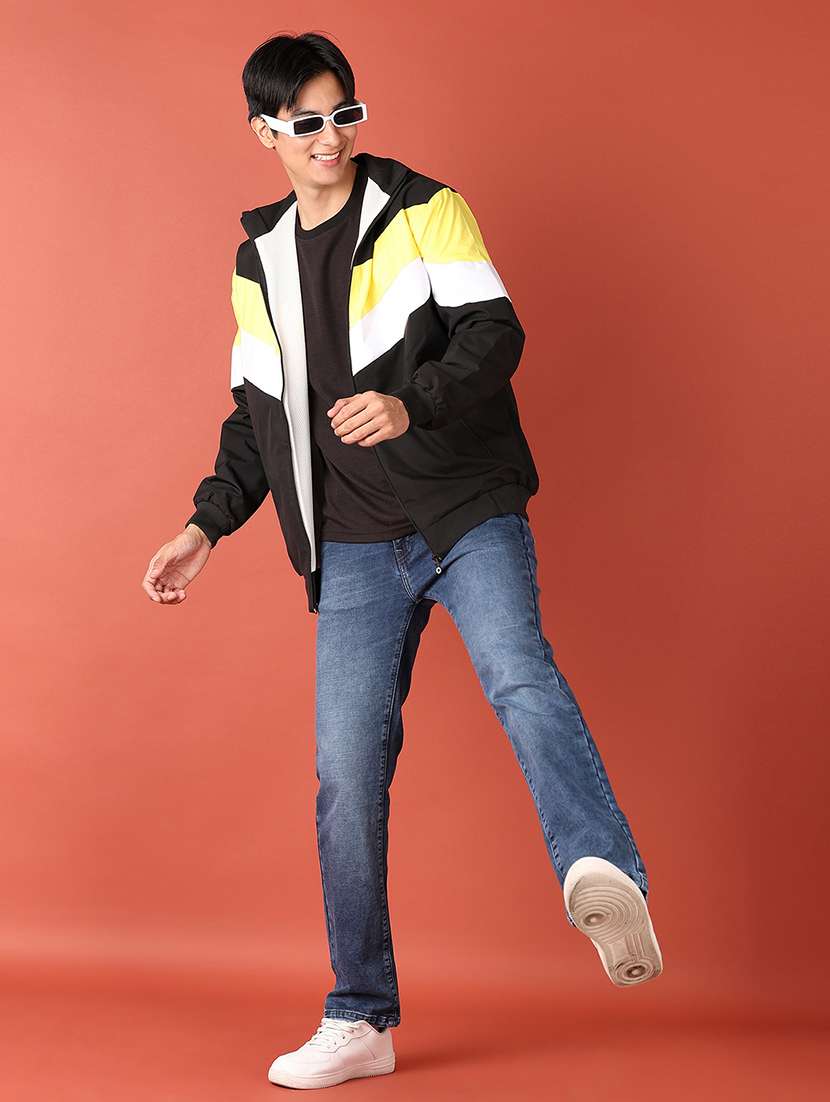men black color block bomber jacket - 21519945 -  Standard Image - 3