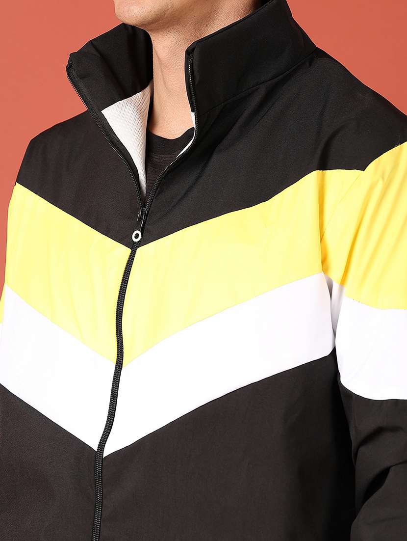 men black color block bomber jacket - 21519945 -  Standard Image - 5