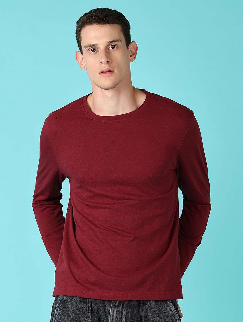 men solid long sleeves t-shirt
