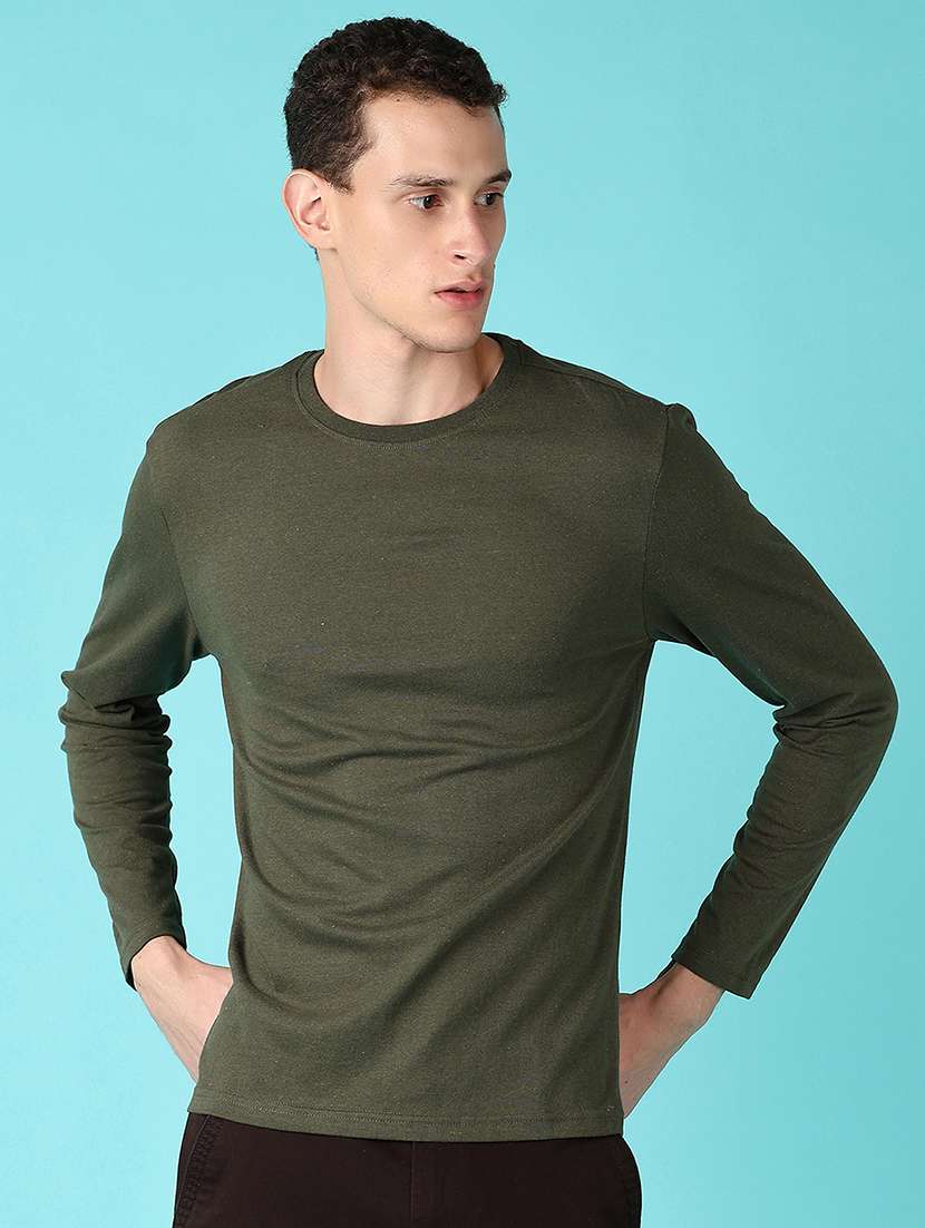 men solid long sleeves t-shirt