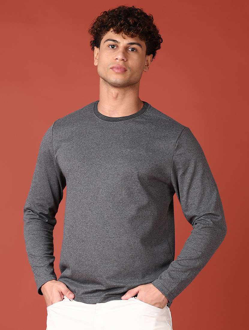 men solid long sleeves t-shirt