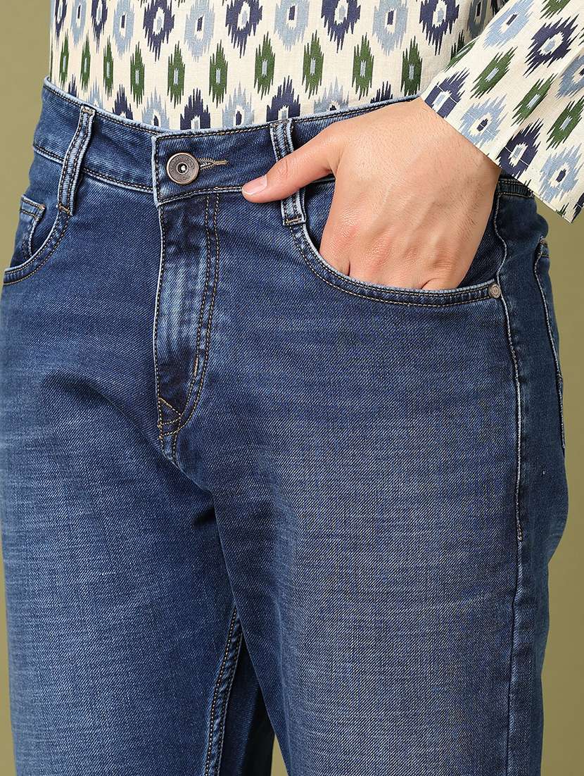 men mid rise plain jeans - 21520037 - Standard Image - 5