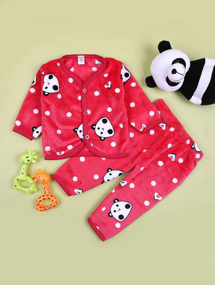 boys printed winterwear full length set