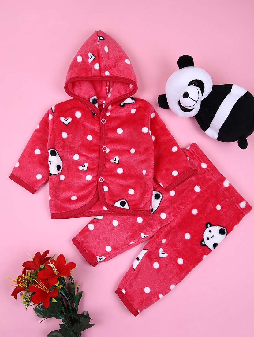 boys printed winterwear full length set