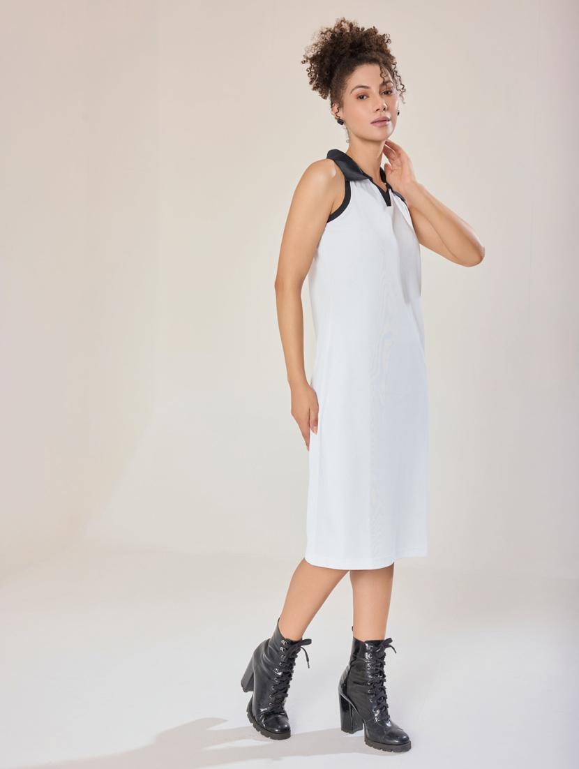 women white cotton blend bodycon dress - 21520245 - Standard Image - 3
