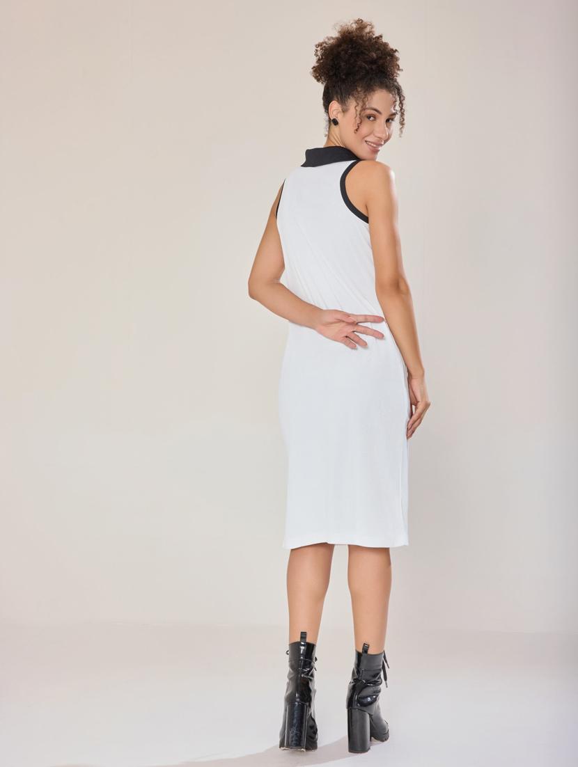 women white cotton blend bodycon dress - 21520245 - Standard Image - 5