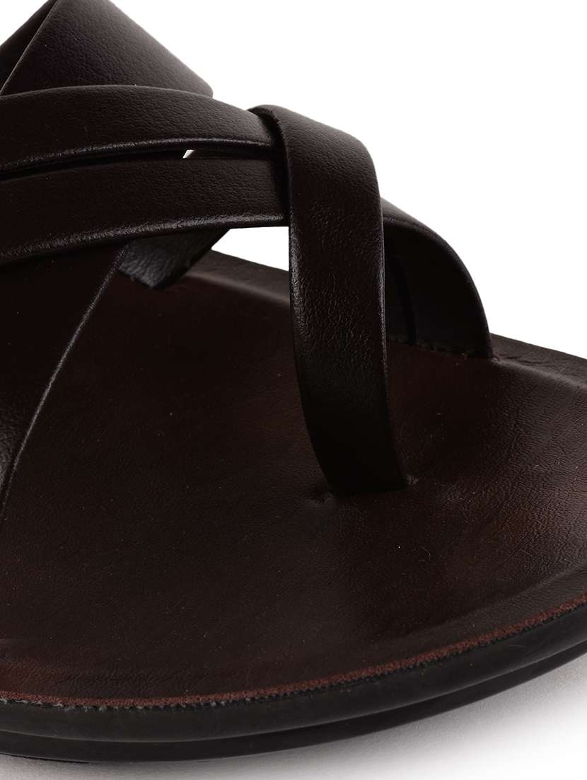 men brown slip on sandal - 21520328 -  Standard Image - 5