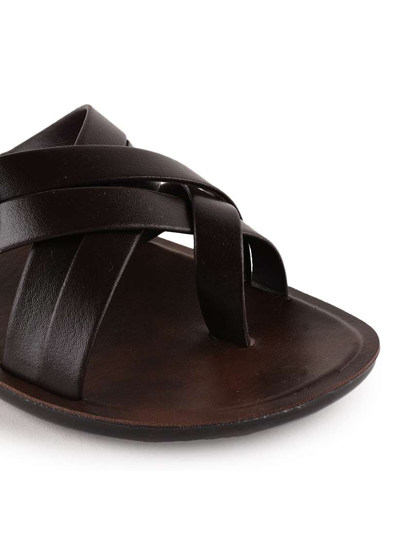 men brown slip on flip flop - 21520330 -  Standard Image - 5