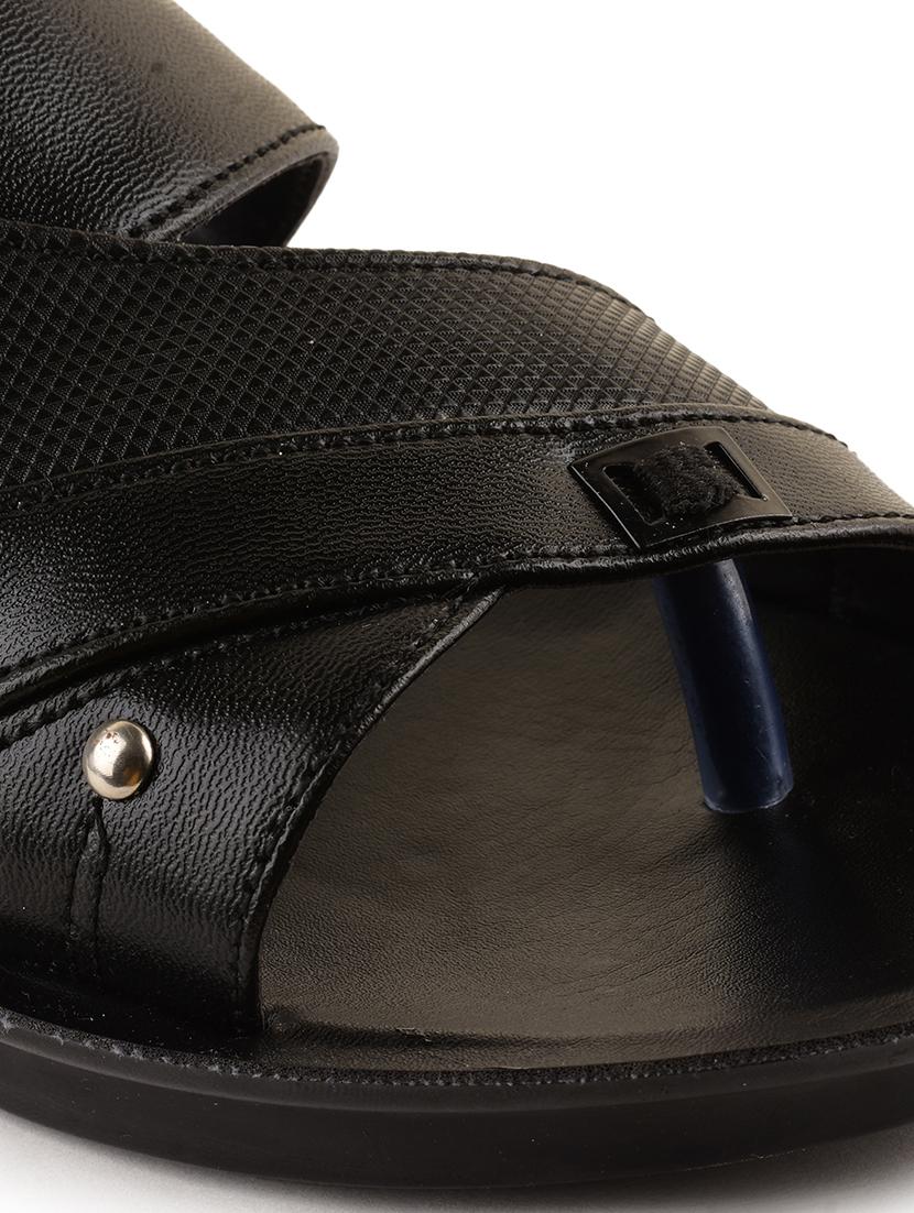men black slip on sandal - 21520333 - Standard Image - 5