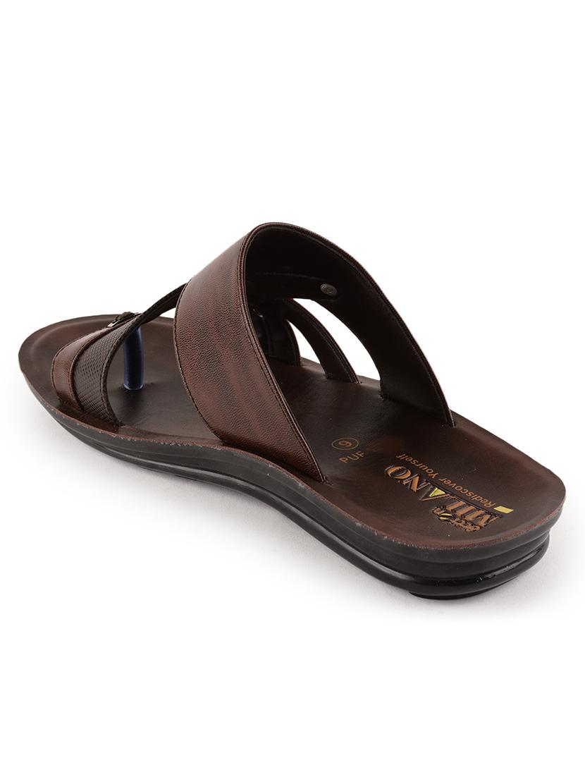 men brown slip on sandal - 21520334 - Standard Image - 3