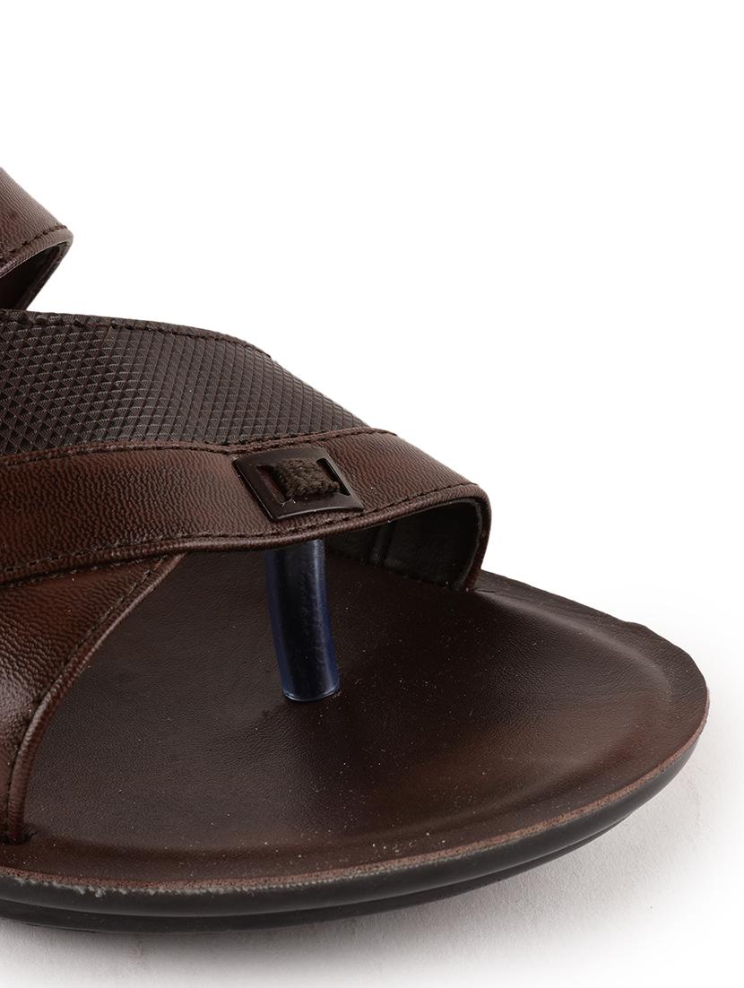men brown slip on sandal - 21520334 - Standard Image - 5