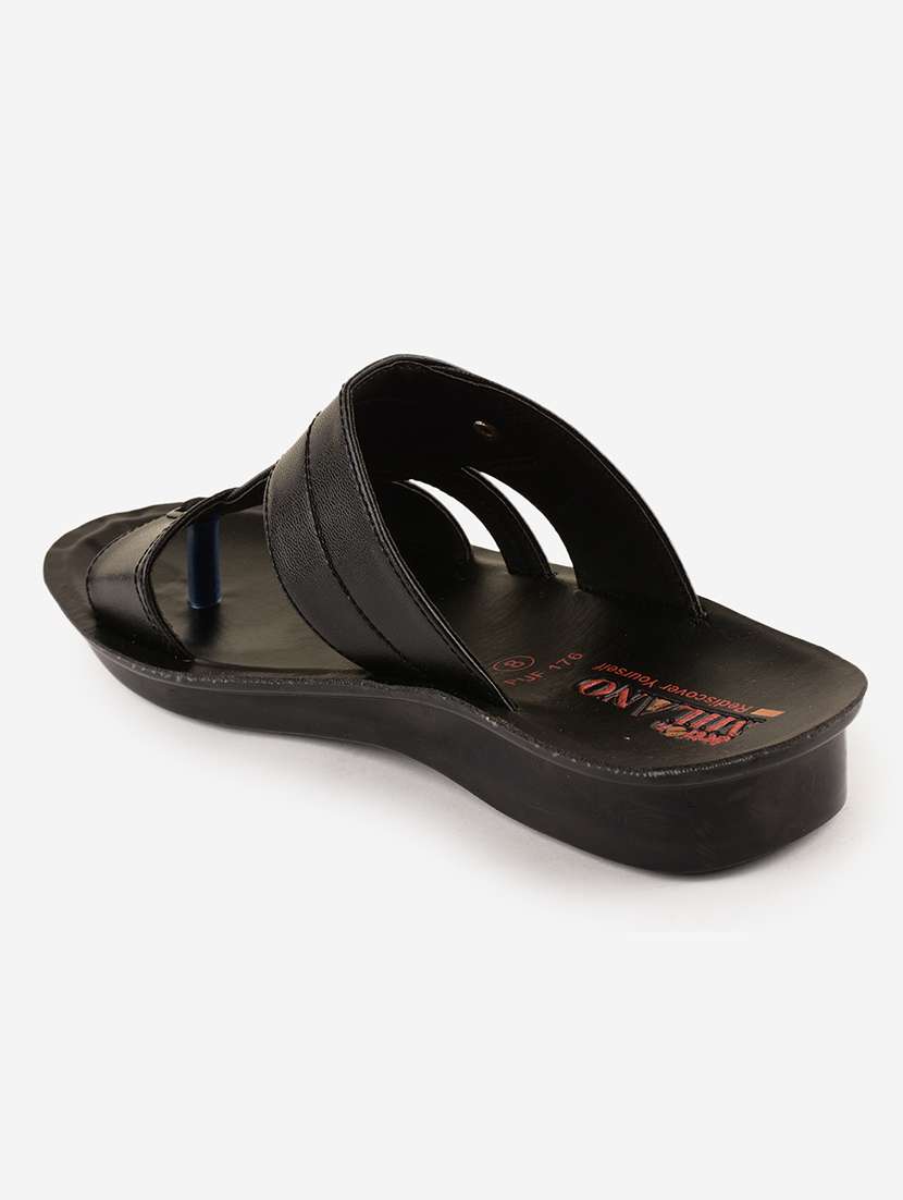 men black slip on sandal - 21520335 -  Standard Image - 3