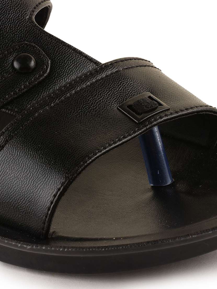 men black slip on sandal - 21520335 -  Standard Image - 5