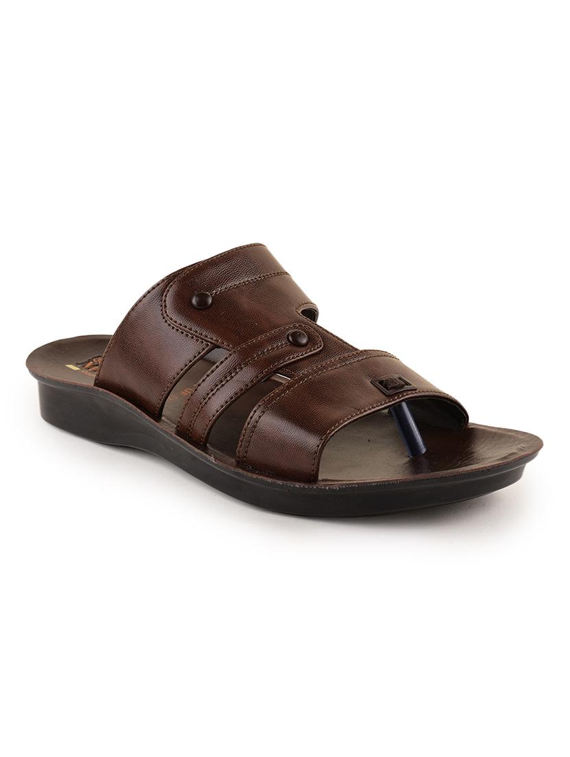men brown slip on flip flop