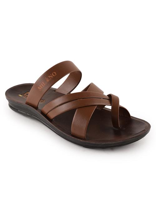 tan synthetic slip on sandals - 21520340 -  Standard Image - 0