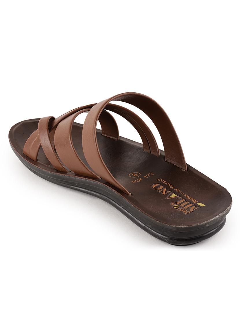 tan synthetic slip on sandals - 21520340 - Standard Image - 3