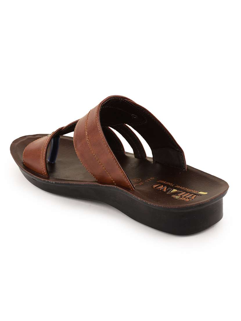 men tan slip on sandal - 21520344 -  Standard Image - 3