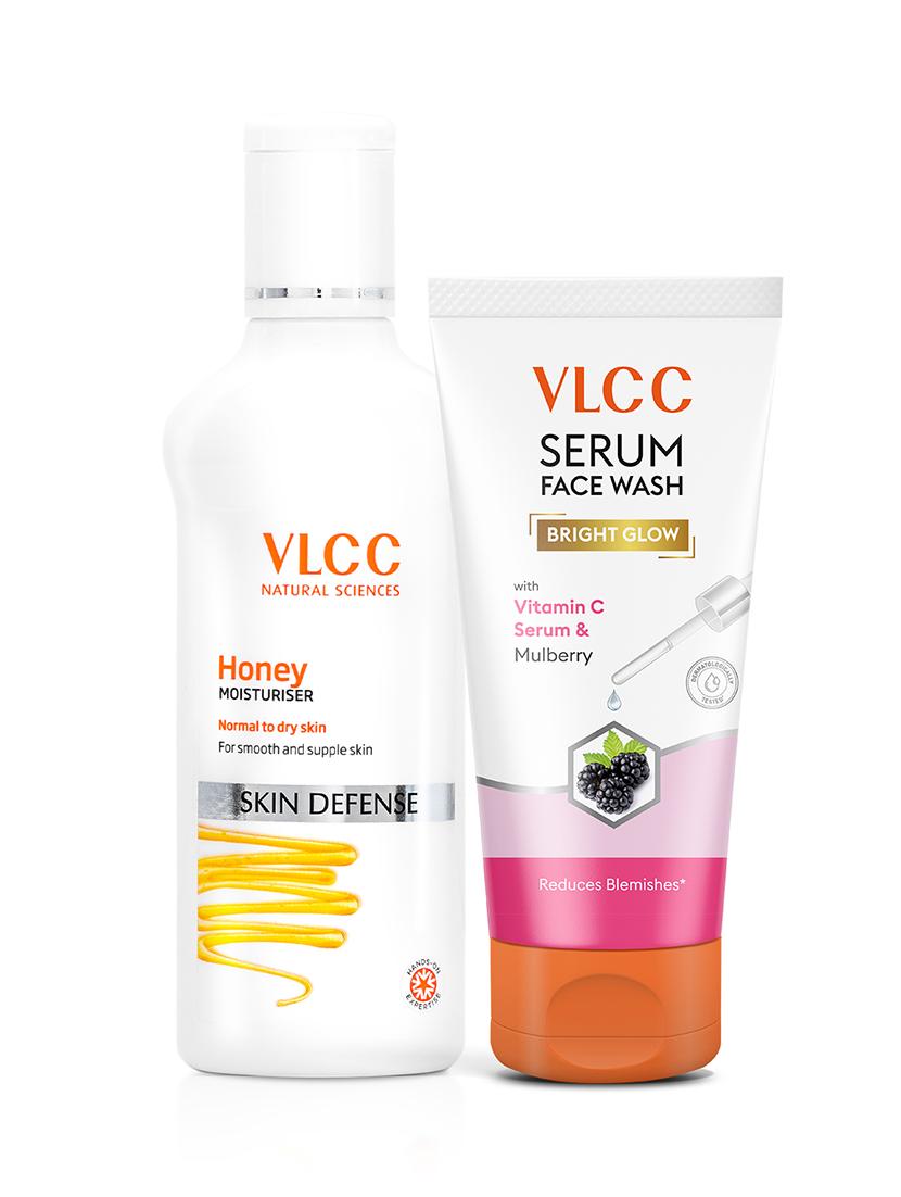 vlcc honey moisturiser - 100ml & bright glow serum facewash with vitamin c serum & mulberry - 100ml - 21520368 - Zoom Image - 0