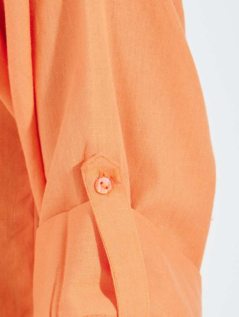 women orange solid oversized shirt - 21520424 -  Standard Image - 5