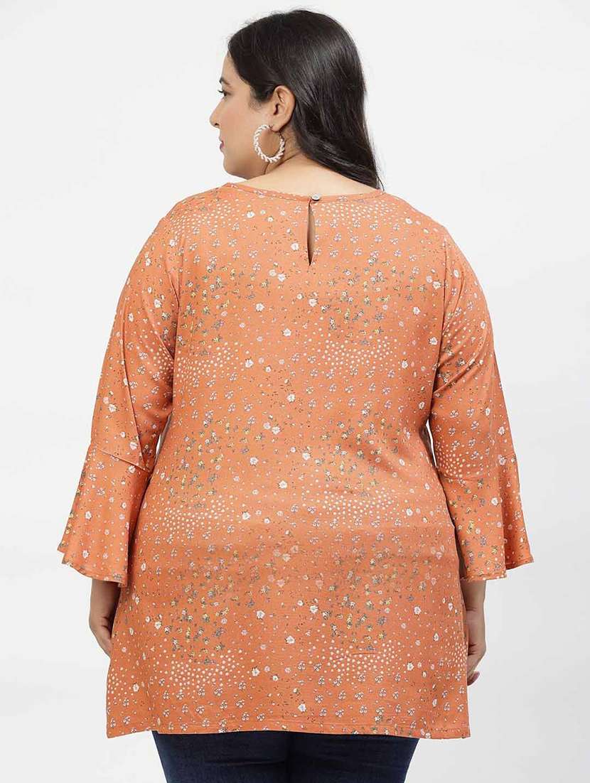 women orange polyester regular top - 21520496 - Standard Image - 3