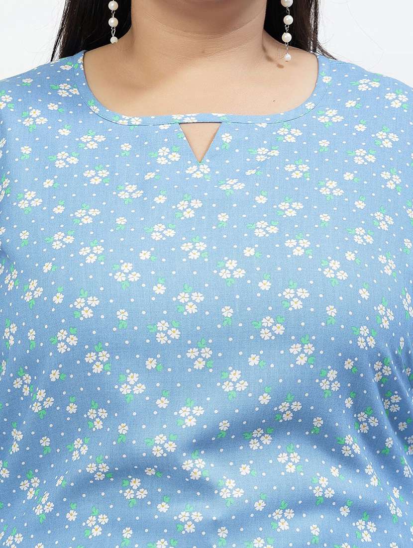 women floral printed bell sleeves plus size top - 21520497 -  Standard Image - 5