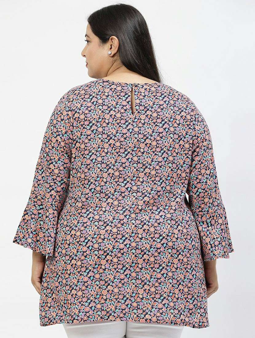 women navy blue polyester regular top - 21520498 - Standard Image - 3