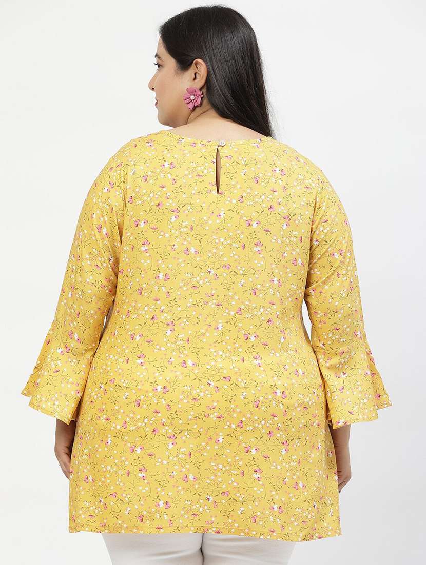 women yellow polyester regular top - 21520499 -  Standard Image - 3