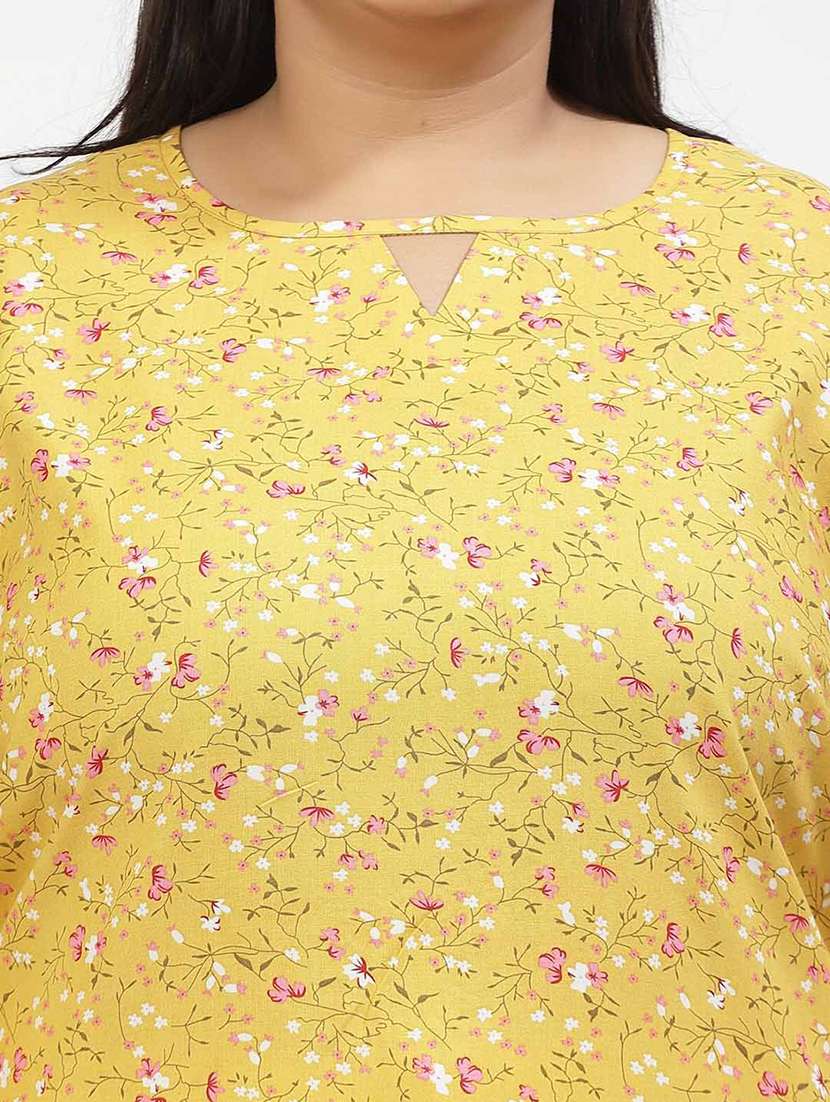 women yellow polyester regular top - 21520499 -  Standard Image - 5