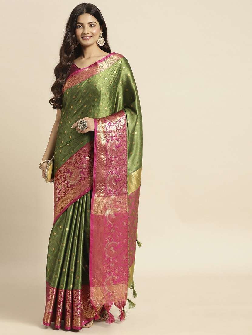 women self design dharmavaram zari bordered saree