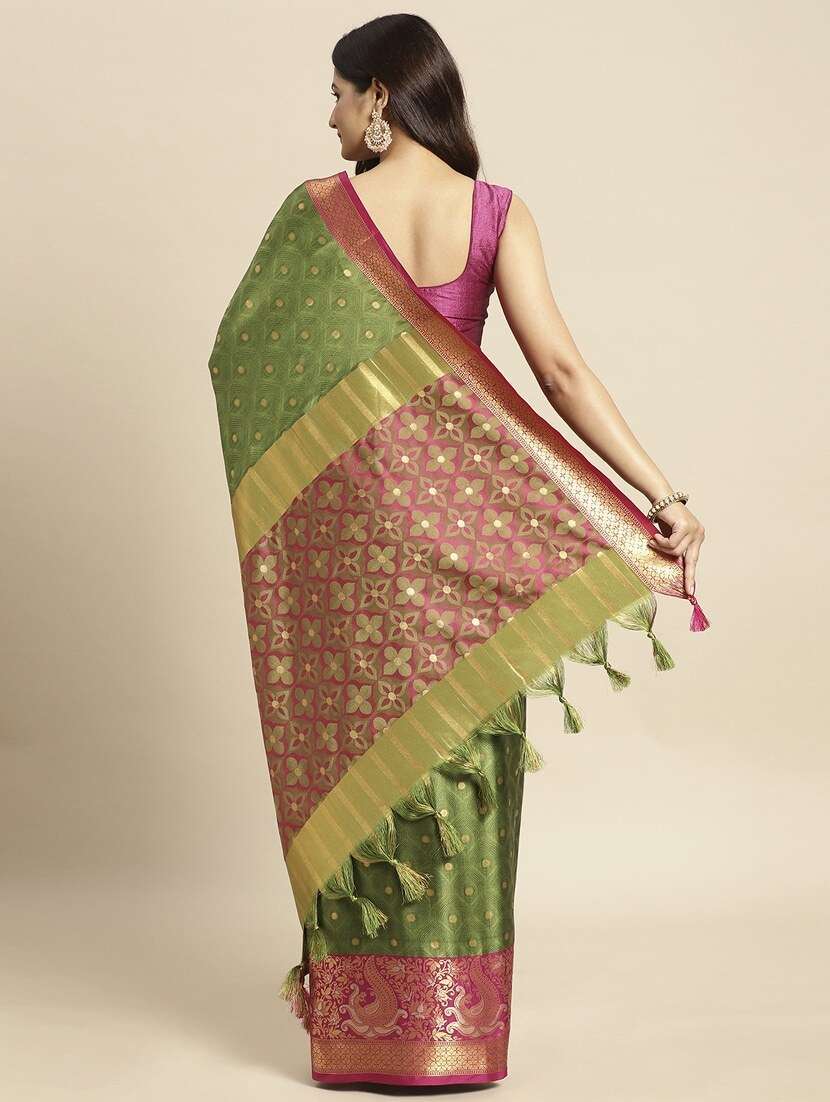 women self design dharmavaram zari bordered saree - 21520556 - Standard Image - 3
