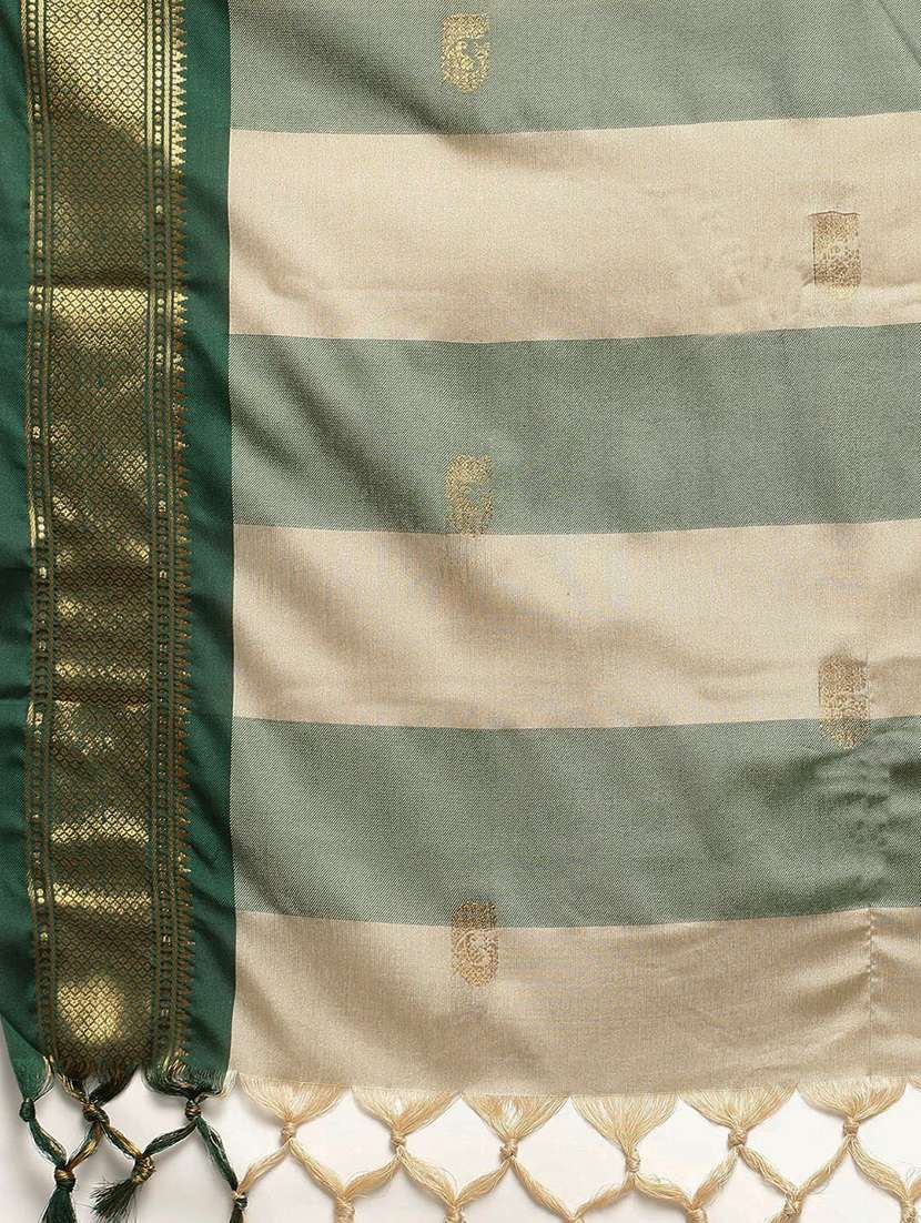 women beige self design zari bordered saree - 21520637 -  Standard Image - 3