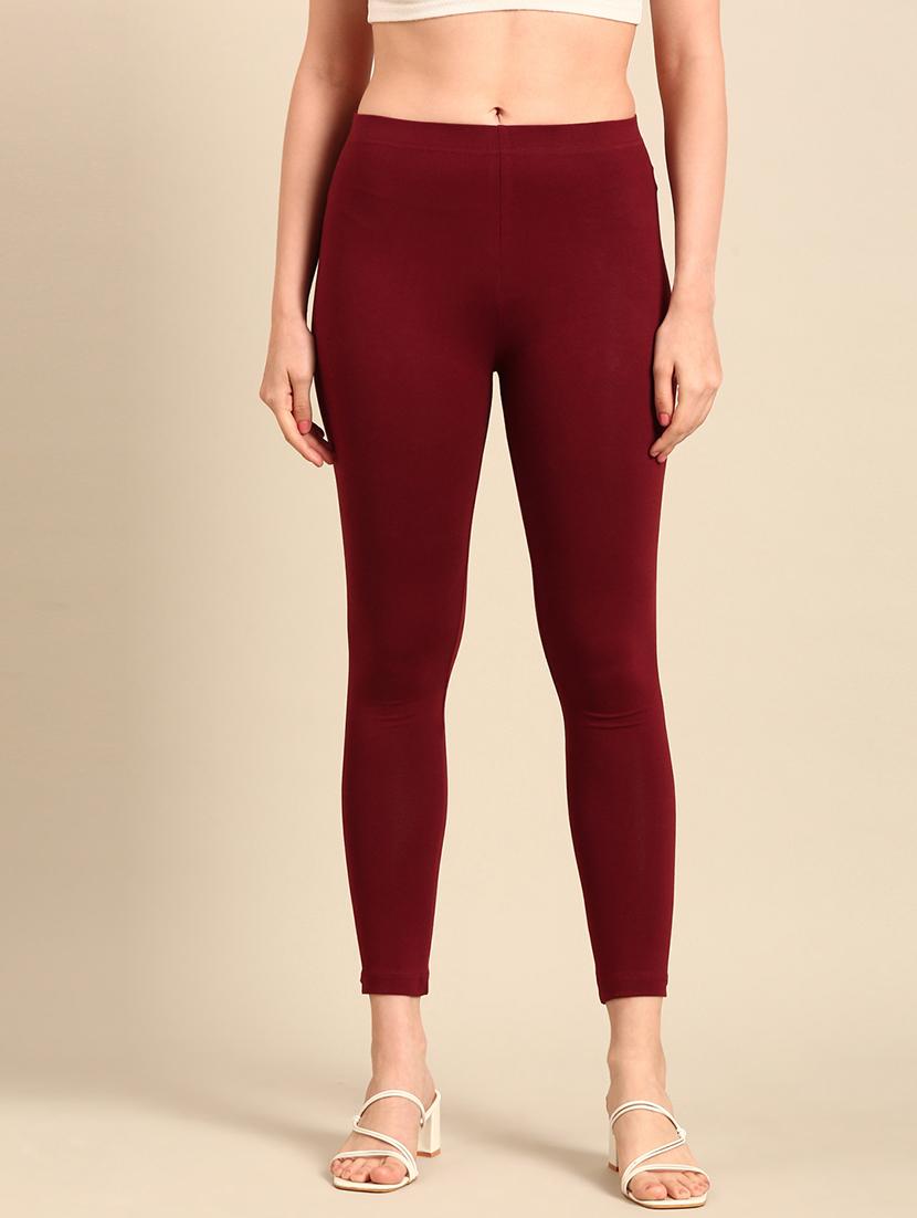 women maroon cotton leggings - 21520666 - Zoom Image - 0