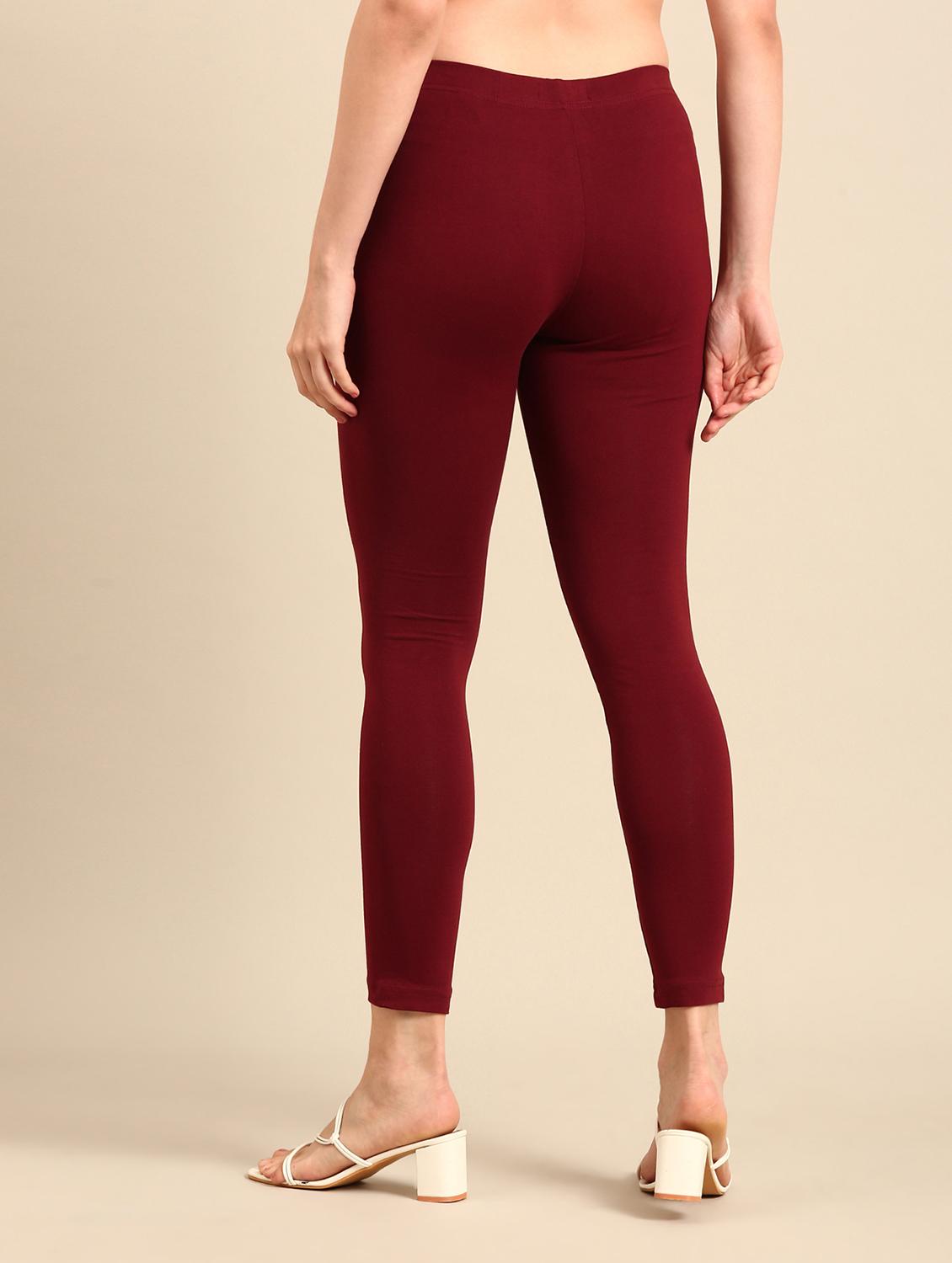 women maroon cotton leggings - 21520666 - Standard Image - 3