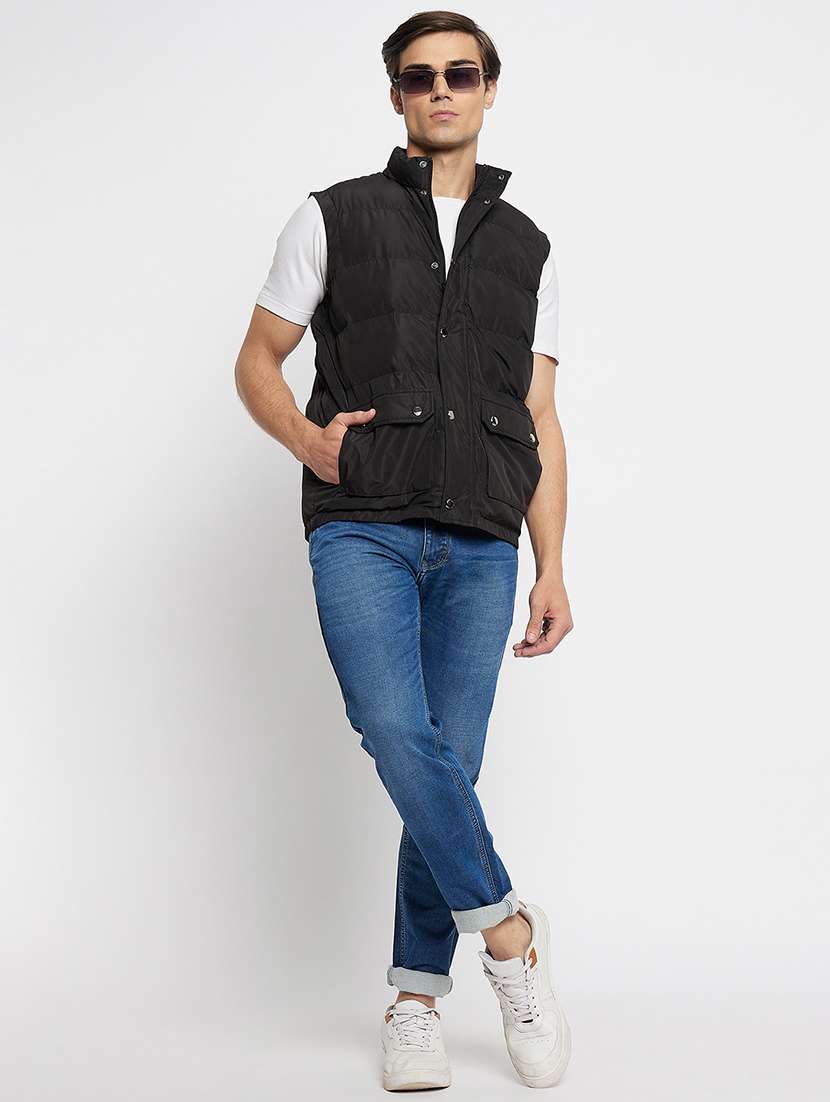 men black polyester bomber jacket - 21520987 -  Standard Image - 3