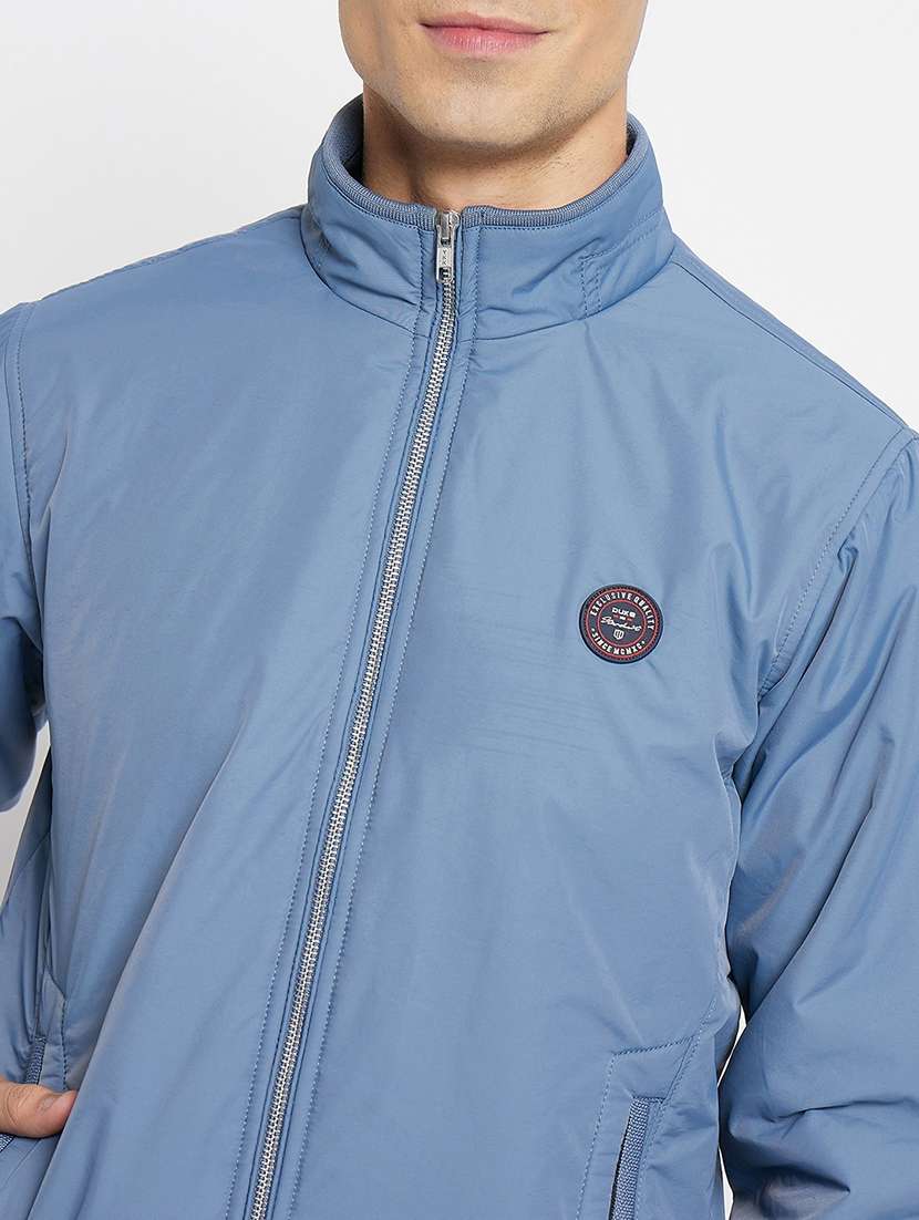 men blue polyester bomber jacket - 21520995 -  Standard Image - 3