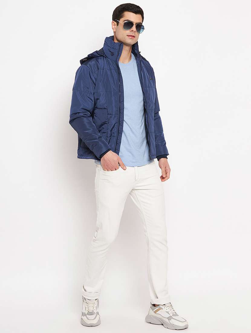 men blue polyester bomber jacket - 21521001 -  Standard Image - 3