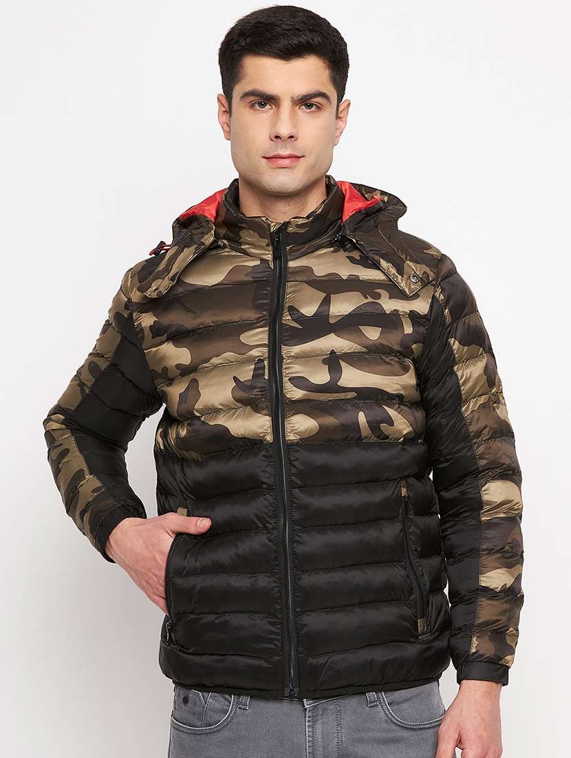 men black camouflage quilted jacket