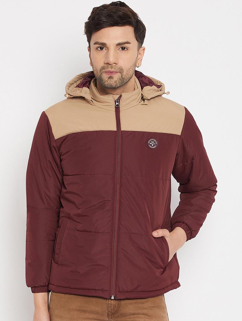 men long sleeve color block quilted jacket - 21521007 - Zoom Image - 0