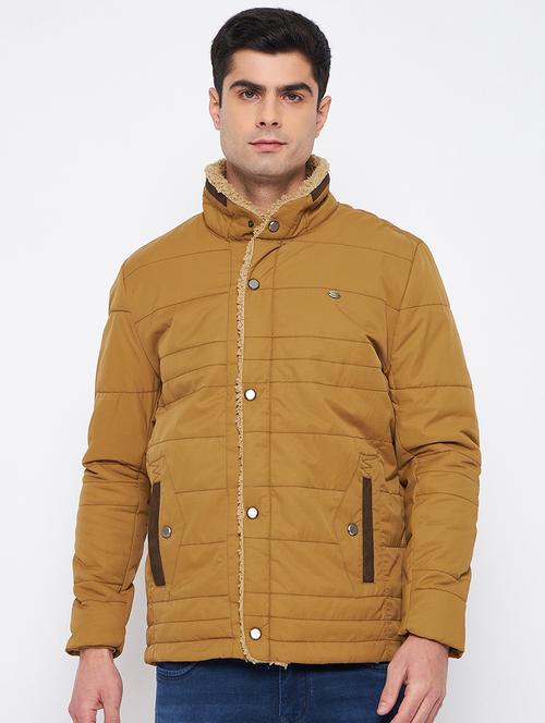 men brown polyester bomber jacket - 21521024 - Standard Image - 0