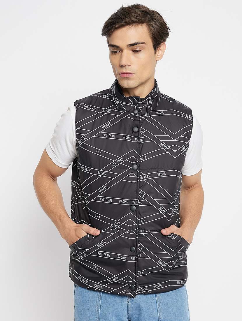 mens solid sleeveless reversible bomber jacket - 21521031 -  Zoom Image - 0