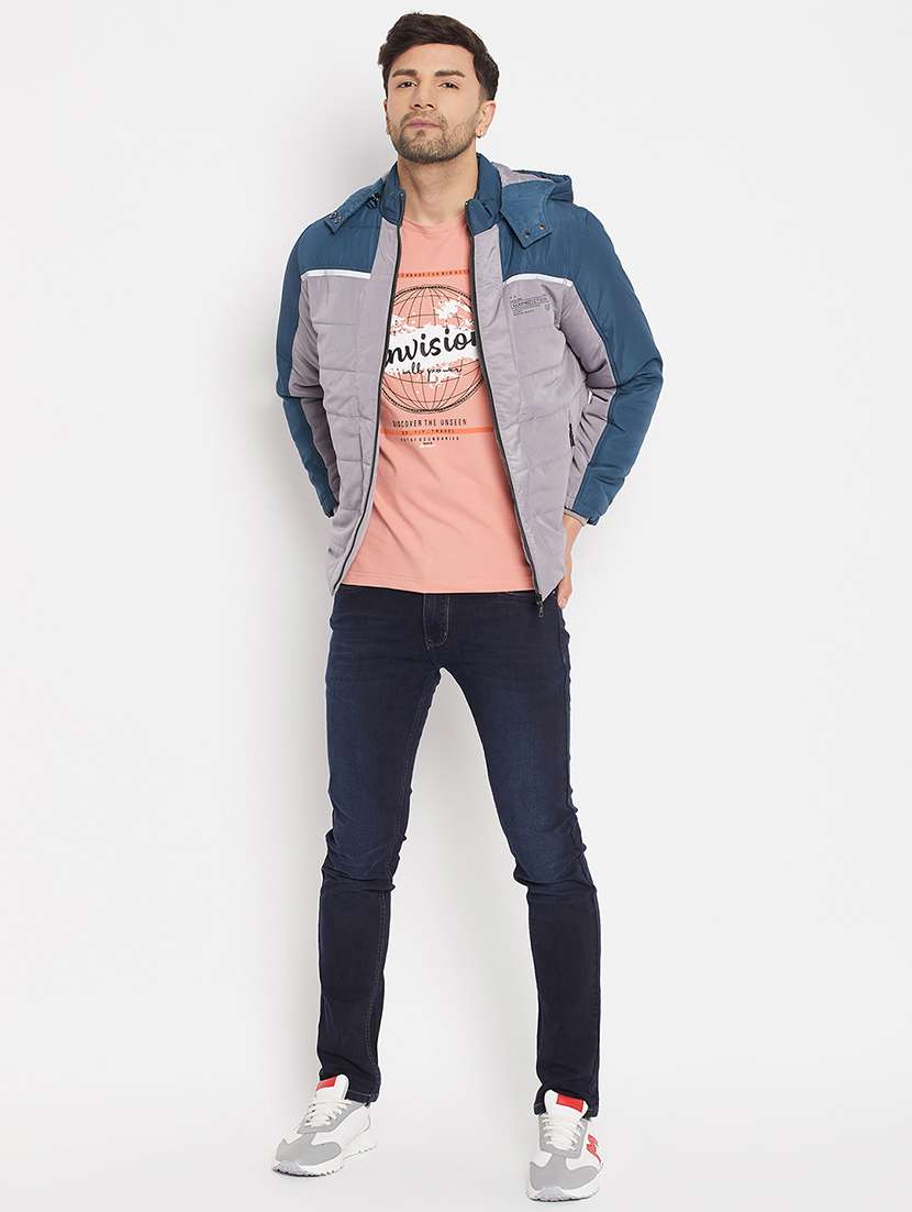 men long sleeve color block quilted jacket - 21521039 -  Standard Image - 5