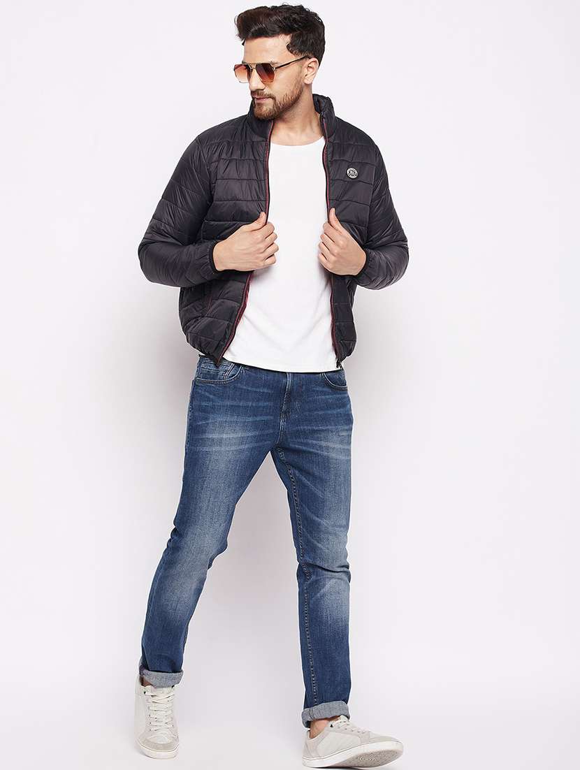 men long sleeve solid quilted jacket - 21521055 -  Standard Image - 3