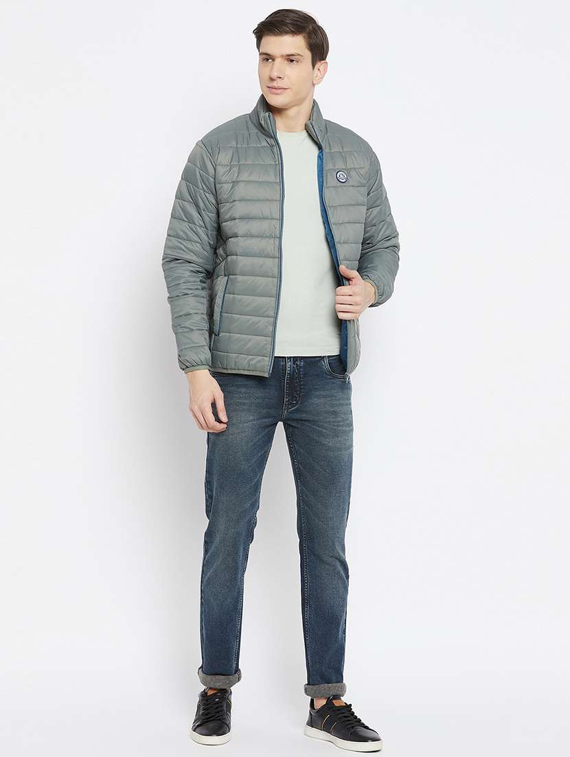 men long sleeve solid quilted jacket - 21521057 - Standard Image - 3