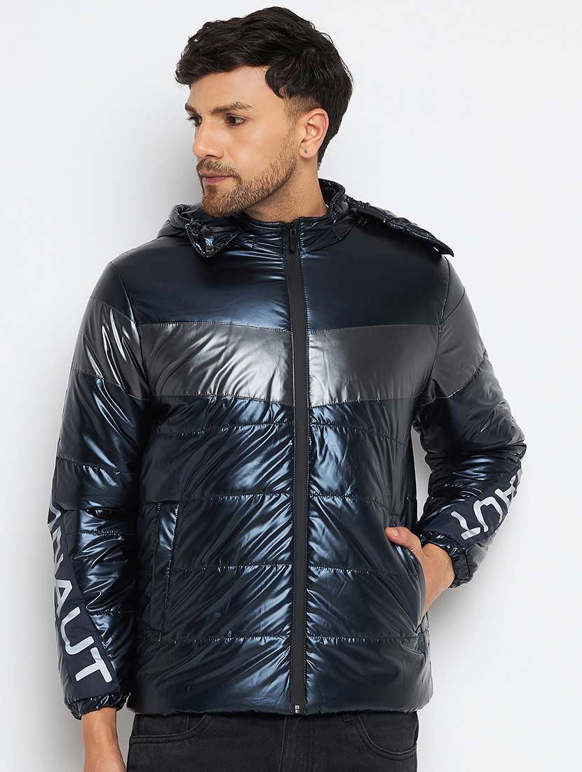 men long sleeve solid quilted jacket