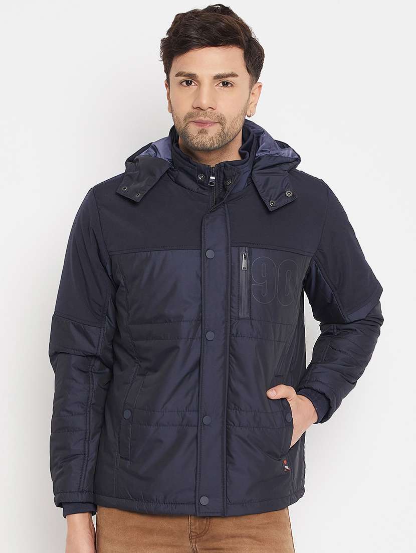 men solid long sleeve bomber jacket