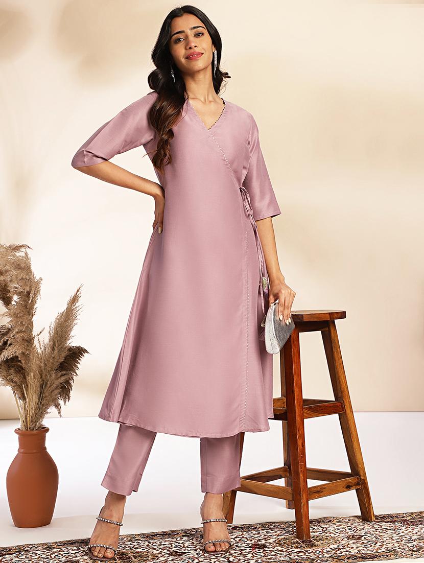 women lavender kurta pant set - 21521102 -  Zoom Image - 0