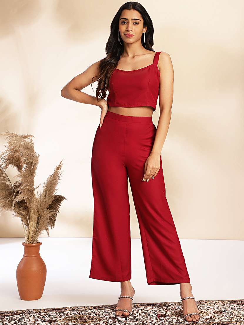women maroon top pants set - 21521105 -  Standard Image - 5