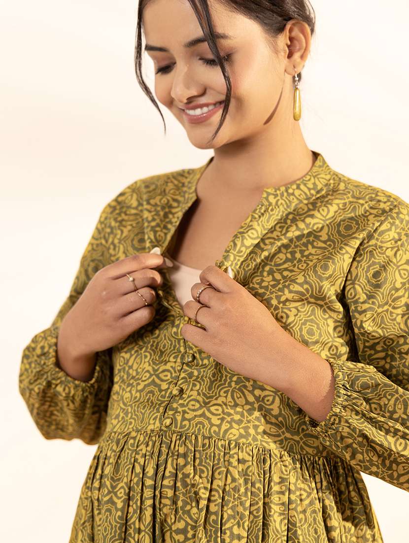 women olive kurta pant set - 21521117 -  Standard Image - 3