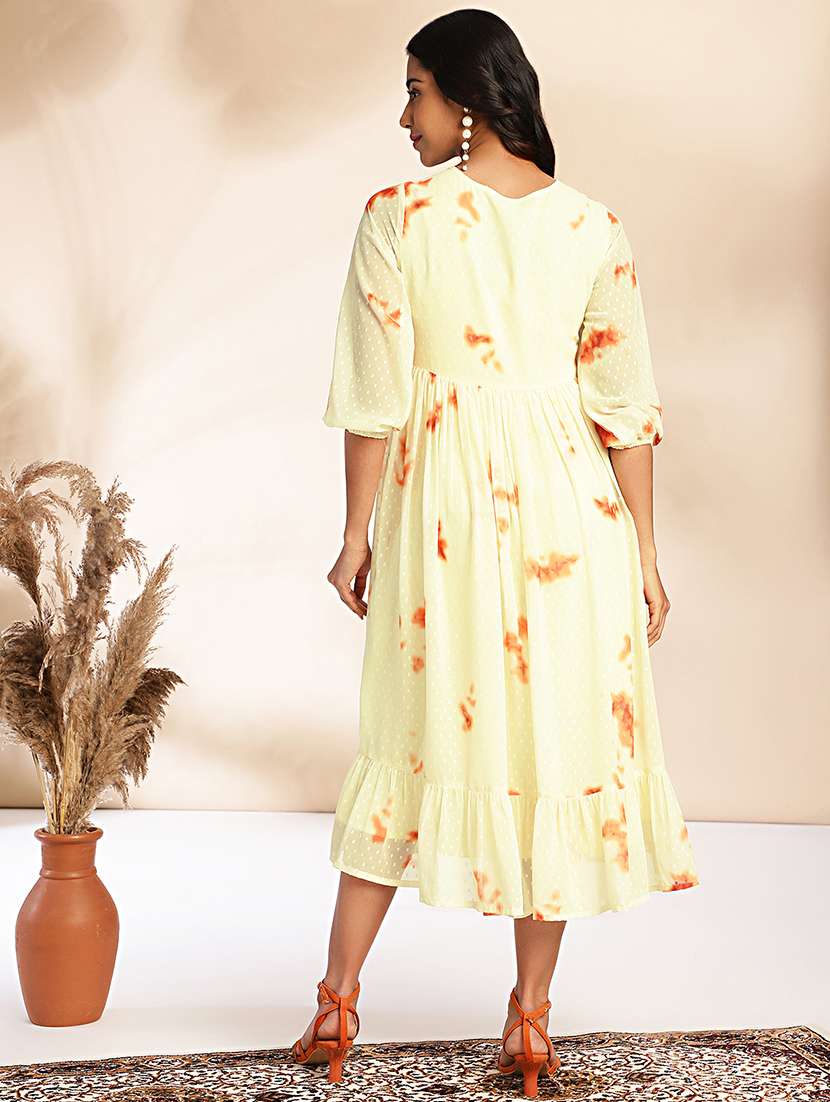 women printed sweetheart neck fit & flare dress - 21521125 -  Standard Image - 3