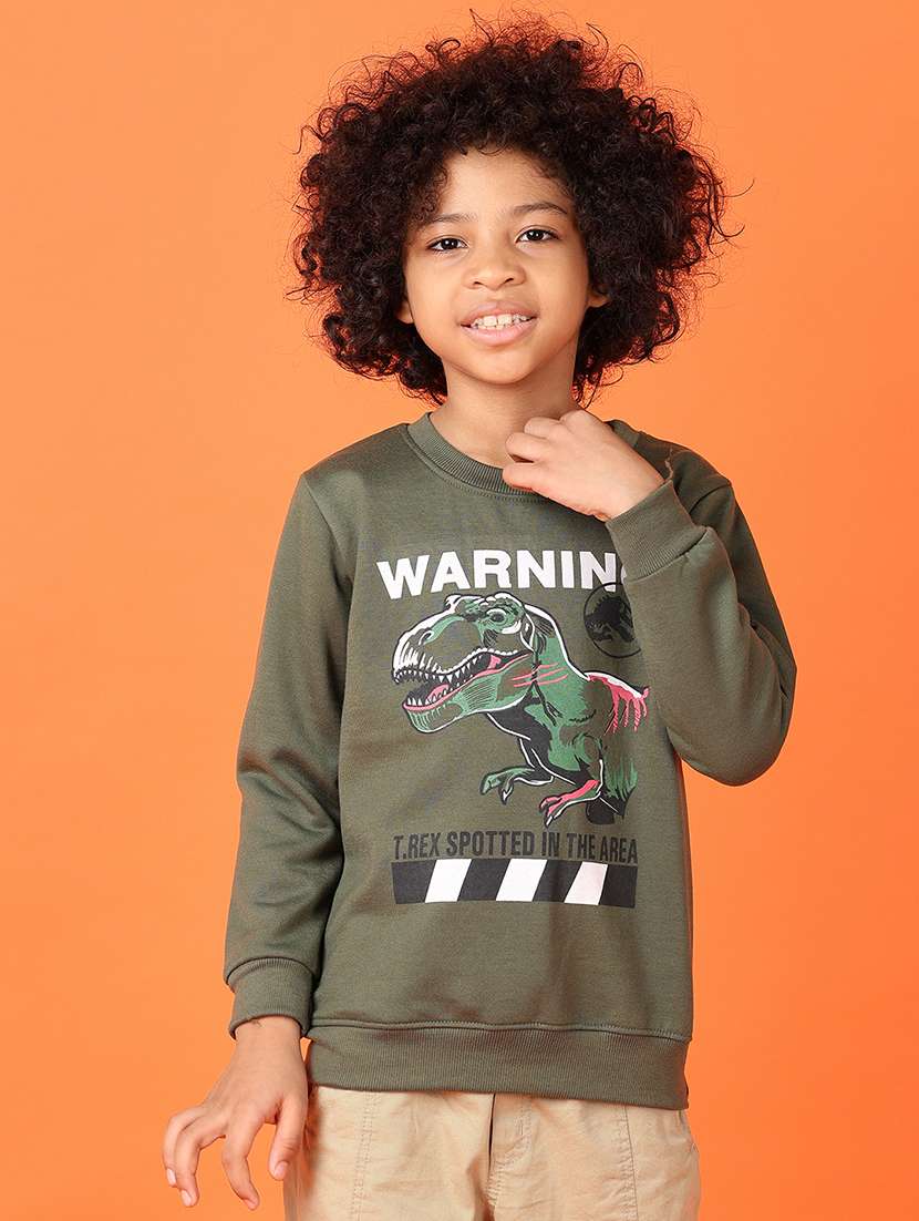 boys front print long sleeve sweatshirt